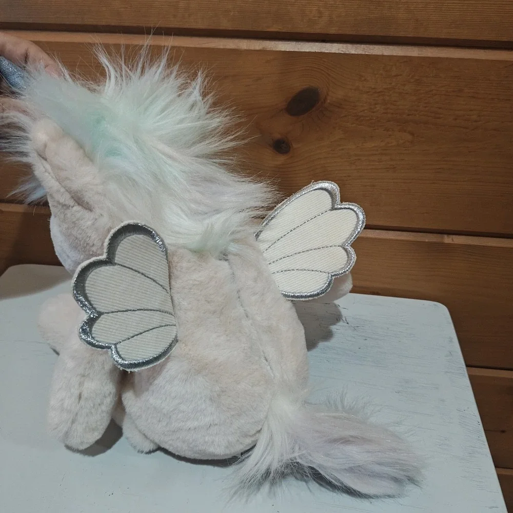 Pottery‎ Barn Kids Unicorn Pegasus Plush soft Pastel Rainbow Hair Wings F41